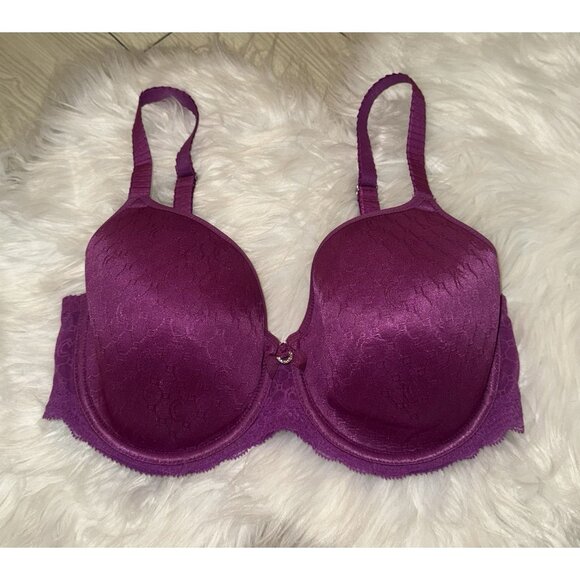 Chantelle 3585 C Chic Sexy Spacer Underwire T-Shirt Bra Printed 32DDD Purple - Picture 2 of 7